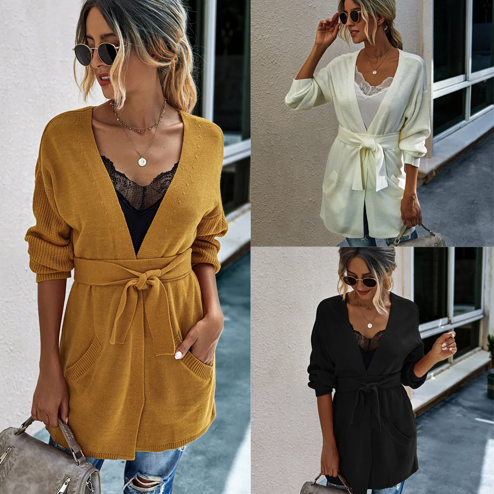 

GHZTYF Cardigan for Women Sweater Coat Women's 2020 Winter Ladies Long Sleeve Cardigans Winter Sweaters Clothes
