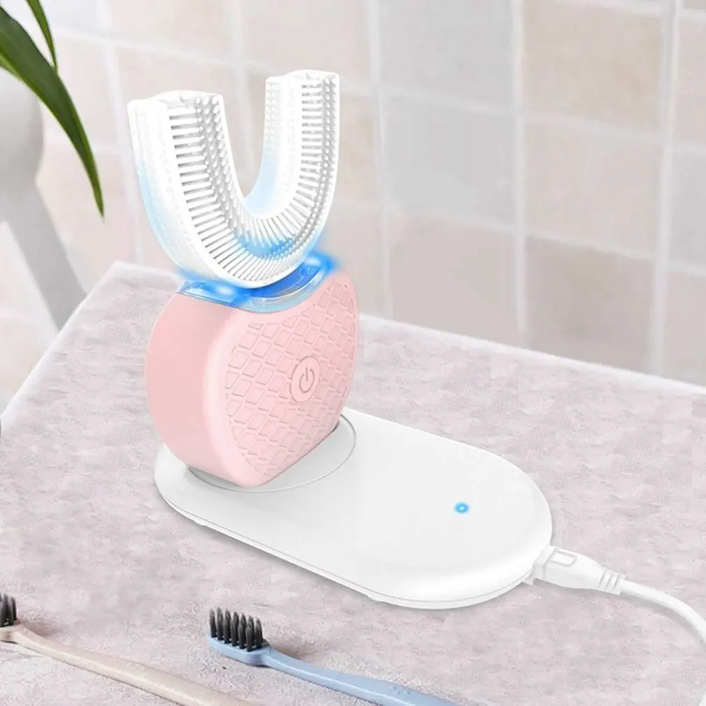 V-white 360 интеллектуальная автоматическая звуковая электрическая зубная щетка u-типа USB перезаряжаемая зубная щетка с силиконовой головкой зубная паста