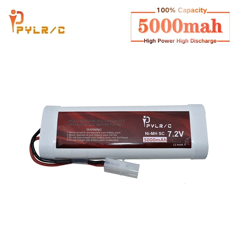 

SC*6 Cells 7.2V 5000mAh 15c can Rechargeable Ni-MH Battery Pack with 2P Tamiya Plug for RC Remote control toys RC Cars Battery