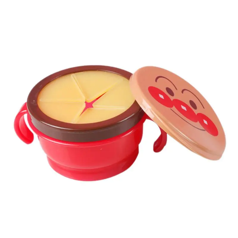 

Baby Spill Proof Biscuits Snack Cup Cartoon Infant Double Handle Feeding Bowl