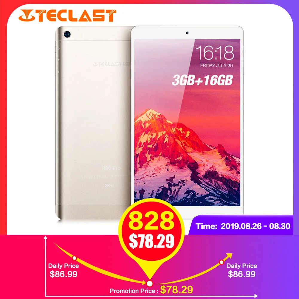 Hot Teclast P80 Pro Tablet PC 8.0 Inch HD Android 7.0 Upgraded...