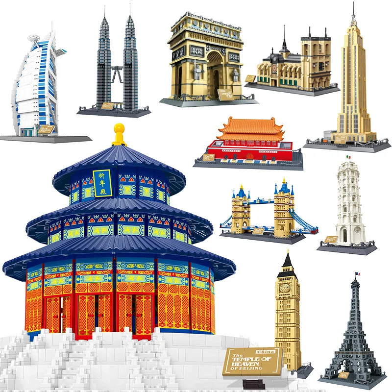 Architecture Building Block Simulate Model Toys Over 1000 Pcs World Famous Building Series Gift Toy For Children Kids  (1)