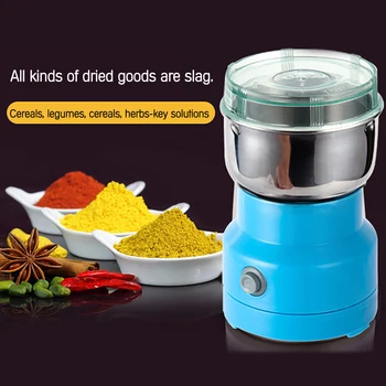 

150W Stainless Steel Electric Multifunction Small Food Grinder Portable Coffee Bean Seasonings Spices Mill Powder Machine