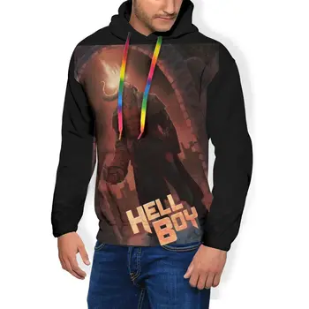 

Hell Boy Hoodie Hell Boy Fan Poster Hoodies Long Length Outdoor Pullover Hoodie Male Casual Polyester Hoodies