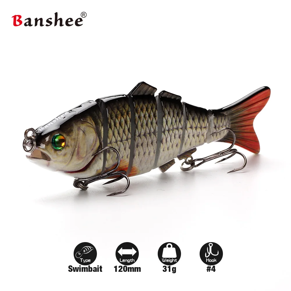 Banshee 120 мм 31 г VSJ06-5 рыболовные приманки isca 6 сегментов мульти соединенный натуральный реалистичный Карп Щука Swimbait жесткая искусственная приманка