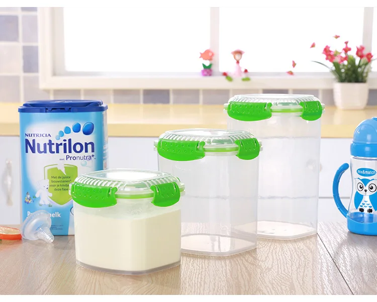 New Products Food Plastic Fresh-keeping Container Thick Transparent Refrigerator Storage Sealed Box Square Pp Milk Cans Small