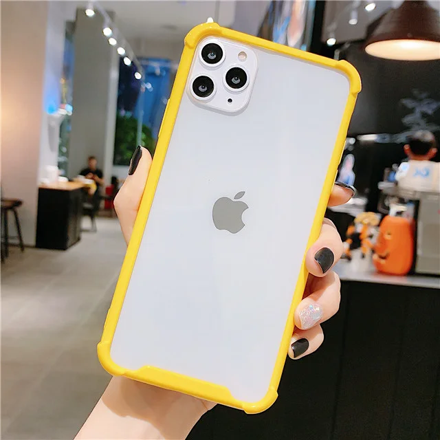 Yellow Case Милый карамельный защитный чехол-бампер для iPhone 6 6S 11 Pro Max, прозрачный силиконовый чехол для iPhone XR Xs Max 7 8 Plus, чехол - Цвет: Yellow Case