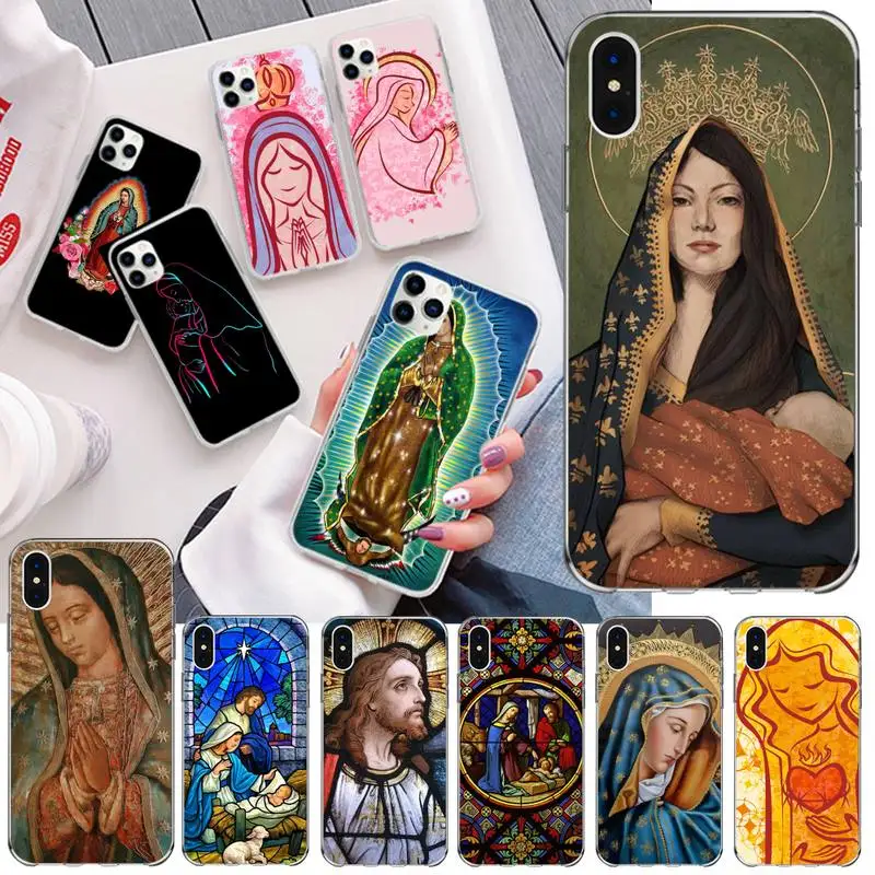 Милый рождественский чехол CUTEWANAN с изображением девы марии кристиана для iPhone 11 pro
