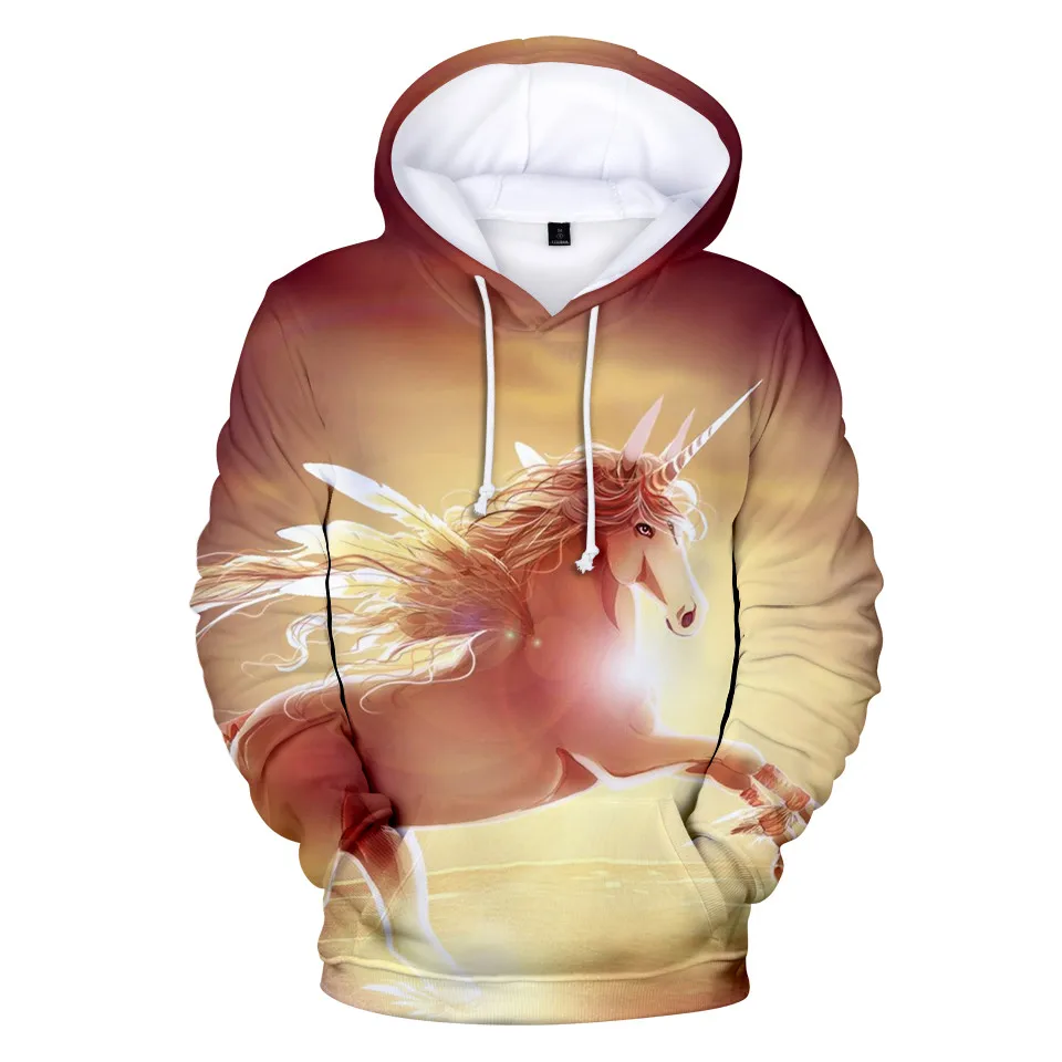 

Fashion 3D Printed Painted Unicorn Hoodie Girls Boys Sweatshirt Rainbow Horse Animal Print Long Sleeve Children's Hoodie