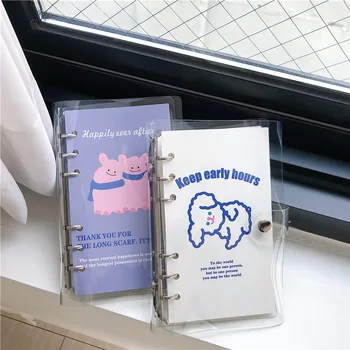 

Sandro ins simple white teddy scarf piggy hand book cute girl loose-leaf grid diary notebook