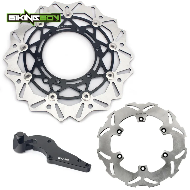 BIKINGBOY 125 150 250 SX 17 16 15 250 350 450 505 SX-F 450 530 EXC 250 XC-F 320 мм спереди и сзади тормозные диски роторов+ кронштейн - Цвет: Black Black
