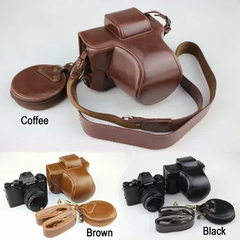 

Leather Camera Hard case Bag Grip strap for Fujifilm Fuji X-T100 XT100 15-45mm
