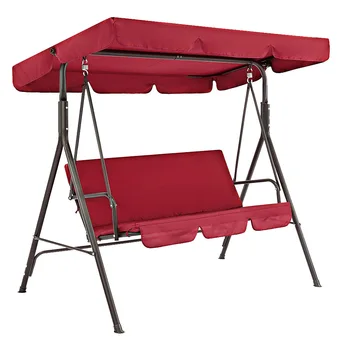 

2pcs/set Oxford Cloth For 3 Seater Universal Sun Shade Solid Outdoor Decor Protector Patio Swing Seat Cover Waterproof Sunproof