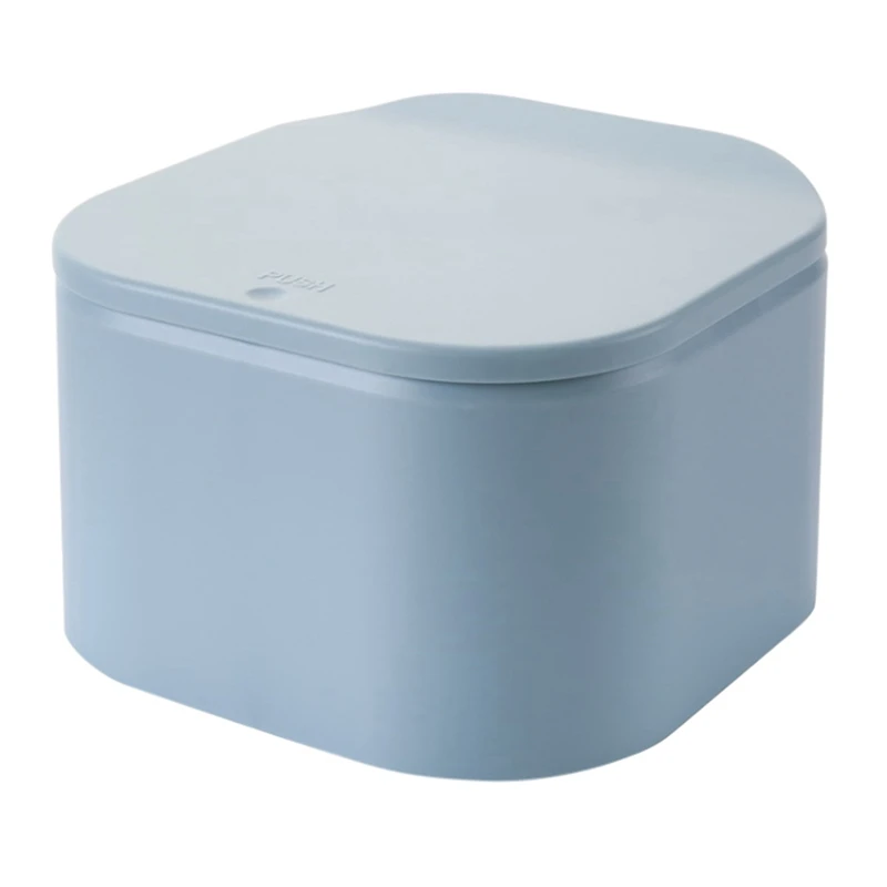 Household Press-type Waste Bins Storage Box For Desktop Spring-type Cover With Lid Plastic Box Small Trash Can Organizer - Цвет: L