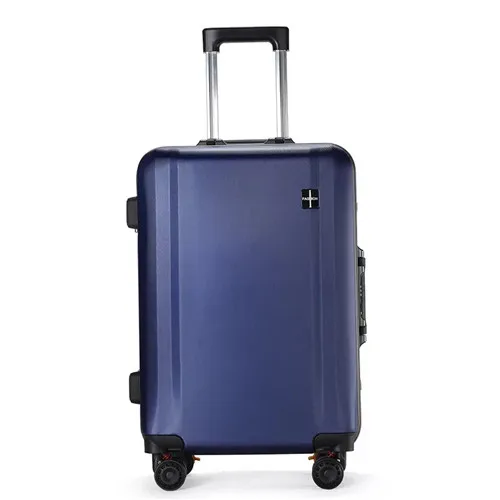 KLQDZMS 2" 22" 2" 26 дюймов ABS+ PC чемодан на колёсиках, мужской чемодан на колесиках для путешествий, Женский чемодан с алюминиевой рамой, чемоданы для переноски - Цвет: Navy blue