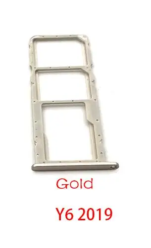Y6 2019 Gold Слот для sim-карты SD карты лоток держатель адаптер для huawei Y6 Y9 Y7 Pro - Цвет: Y6 2019 Gold