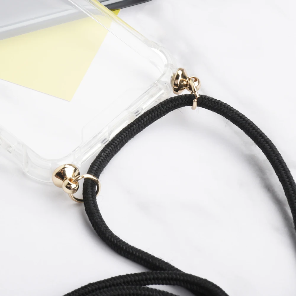 Transparent TPU Phone Case With Lanyard For iPhone 6 6S 8 7 Plus X XS Max XR Case Adjustable Strap Rope Cord Protective Shell