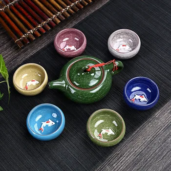 

Celadon Fish Tea Set Ceramic Kettle Ceramic Tea Cup Fish Chinese Kung Fu Tea Chinese People Ceramic Kung Fu Tea Set