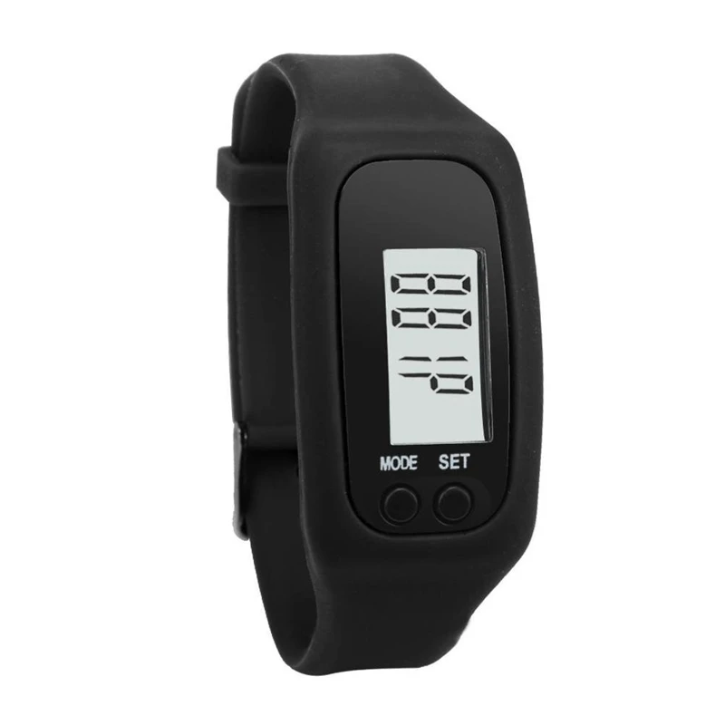 

Women Digital LCD Pedometer Step Run Short Distance Calorie Counter Wrist Watch (Black)