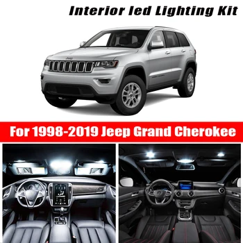 

For 1998-2019 Jeep Grand Cherokee White car accessories Canbus Error Free LED Interior Light Reading Light Kit Map Dome License