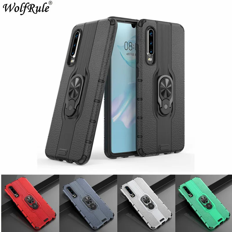 

For Huawei P30 Case Full Protetive Cover For Huawei P30 ELE-L09ELE-L29 Phone Case Ring Holder Stand Magnetic PC Silicone Case