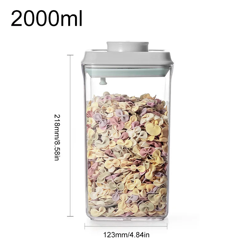 Acrylic Jars For bulk Cereals Food Containers Press Type Sealed Can  Transparent Refrigerator Storage Box Kitchen Organizer