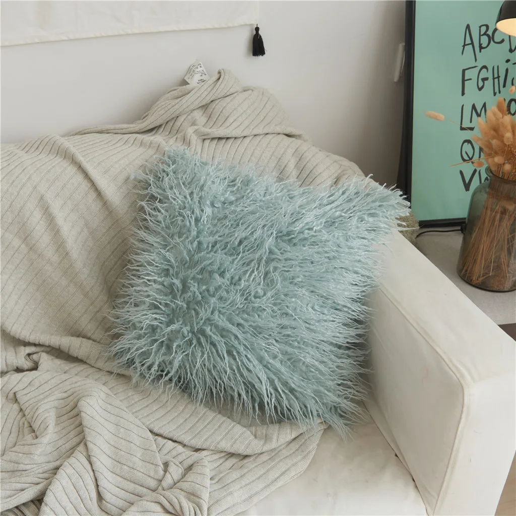 Модный чехол для подушки в Европейском стиле, Плюшевые Пушистые мягкие чехлы для диванов 45x45 см, пляжные шерстяные бархатные наволочки, украшение для дома