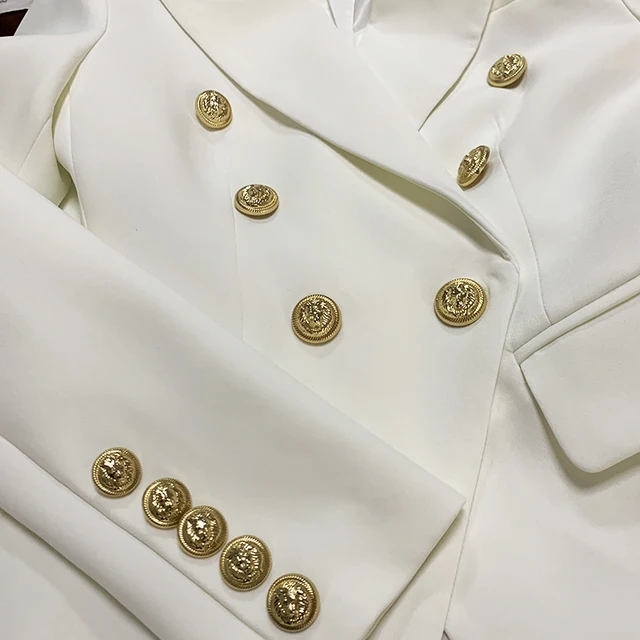 TOP QUALITY New Fashion 2022 Designer Jacket Women's Classic Double Breasted Metal Lion Buttons Blazer Outer 6