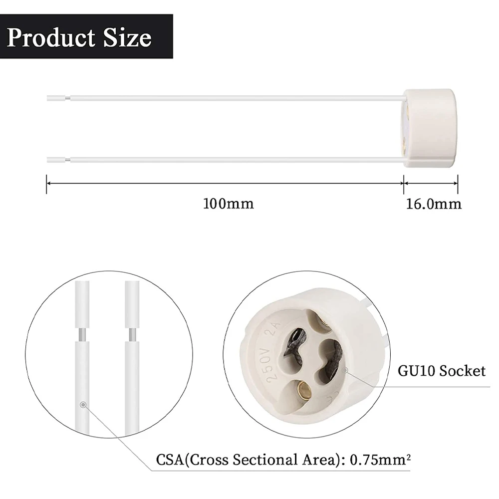 Lamp Holder Lamp Bulb Holder Lamp Base Lamp Socket Adapter LED Lamp Base DIY Lighting Accessories 20pcs /Lot GU10 Lamp Socket Holder Base Adapter Wire Connector Ceramic Socket For GU10 LED Bulb And Halogen Light Accessory
