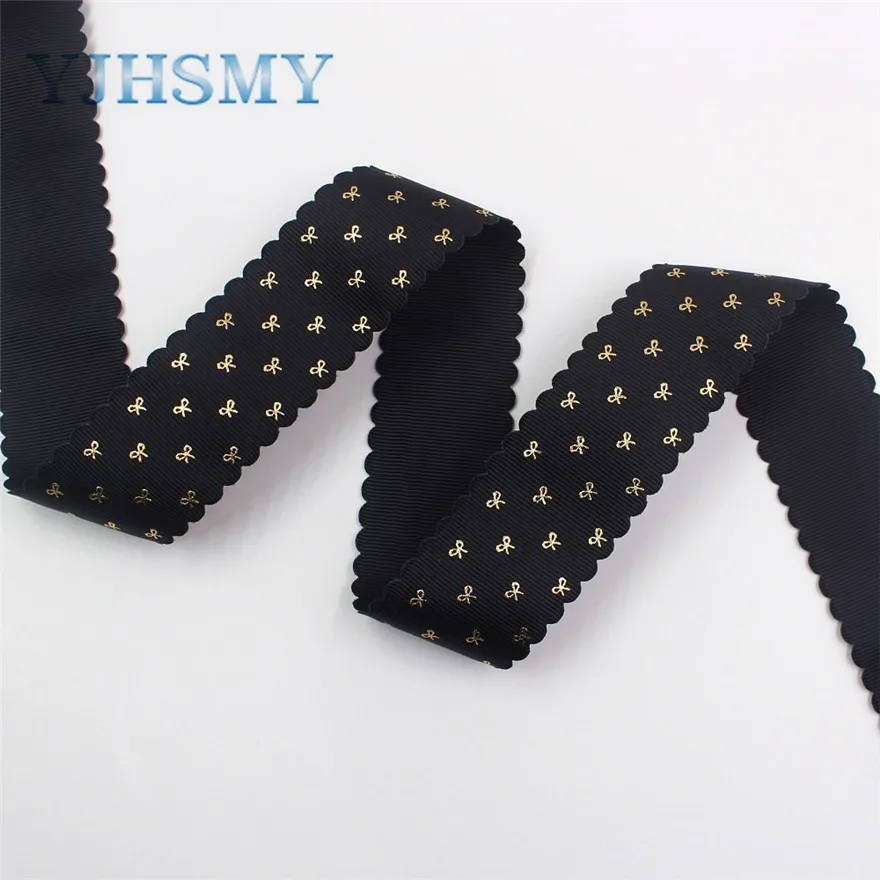 I-19729-1758 YJHSMY, I-19729-1747, 38 мм, 10 ярдов сплошной цвет горячей штамповки лук-узел корсажные ленты, лук крышка DIY аксессуары украшения - Цвет: I-19729-1758