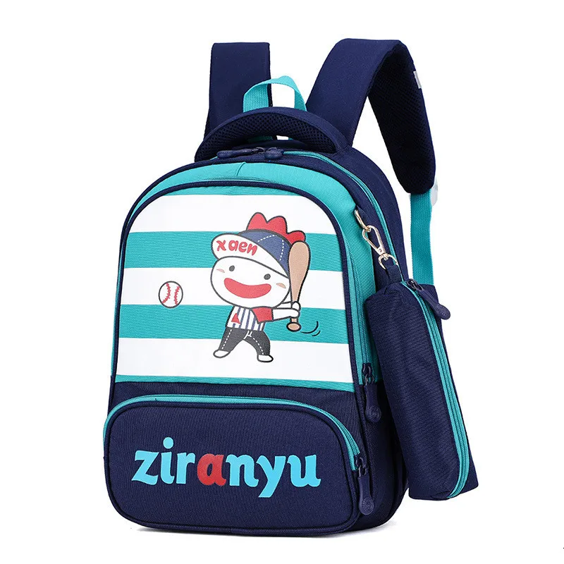 Girls Kids School Backpack for Cartoon Boys School Bags Children Backpacks for Grade 1-3 Mochila Infantil - Цвет: green