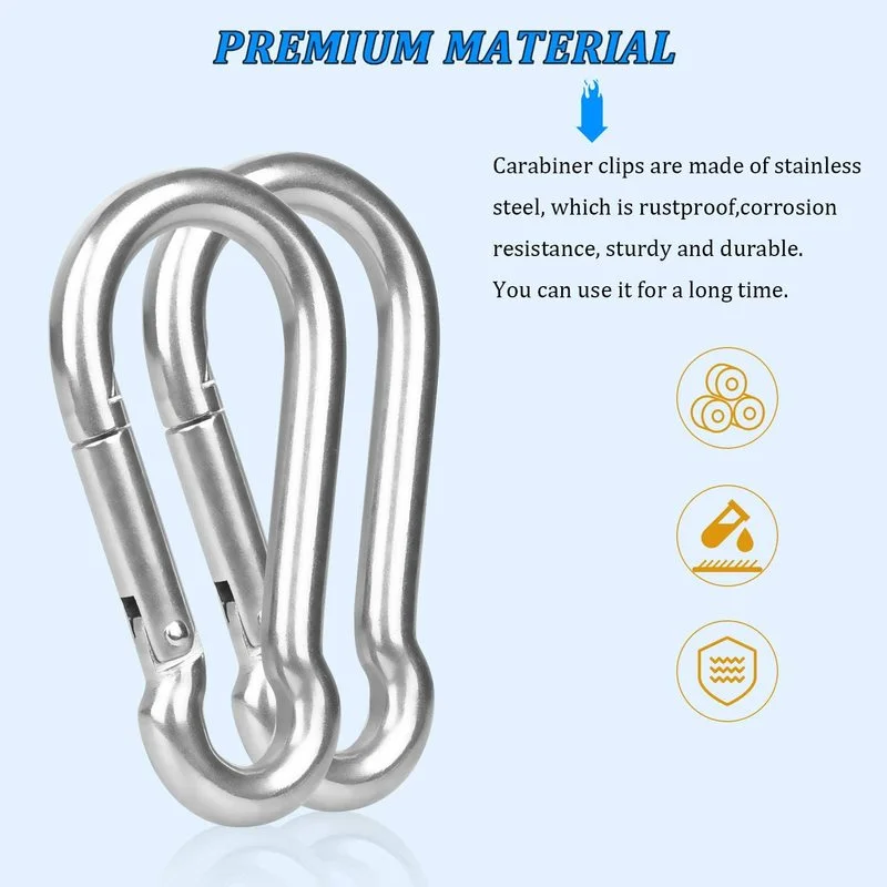 20pcs Mini Carabiner Keychain Alluminum Alloy D-ring Buckle Spring  Carabiner Snap Hook Clip Keychains Outdoor Camping Daily Use