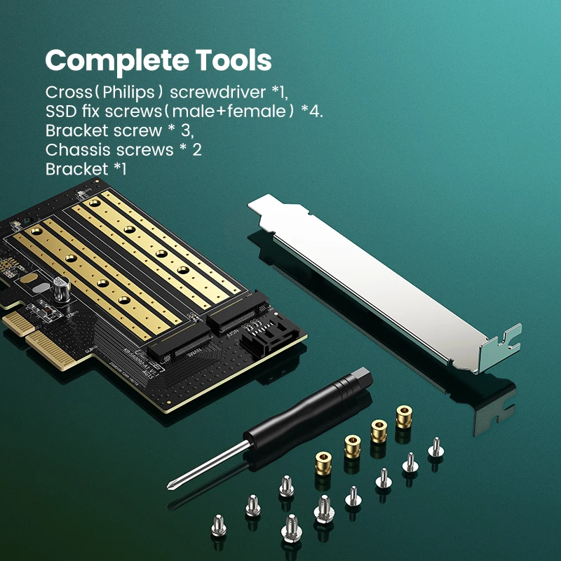 SSD Adapter Card Ugreen PCIE to M2 Adapter NVMe PCI Express X16/8/4 Adapter SSD M.2 Enclosure 32Gbps PCI-E Card M&B Key Computer Add On Cards