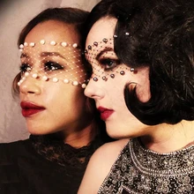 

Mystic Black Pearls Veil Face Cosplay Mask Decoration Face Jewelry For Women Luxury Crystal Prom Veil Mask Face Accessories