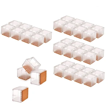

36 Pcs Chair Leg Caps Silicone Floor Protectors Square Furniture Leg Cap with Felt Pads Fit 1 1/8-1 3/8Inch(30-35mm)