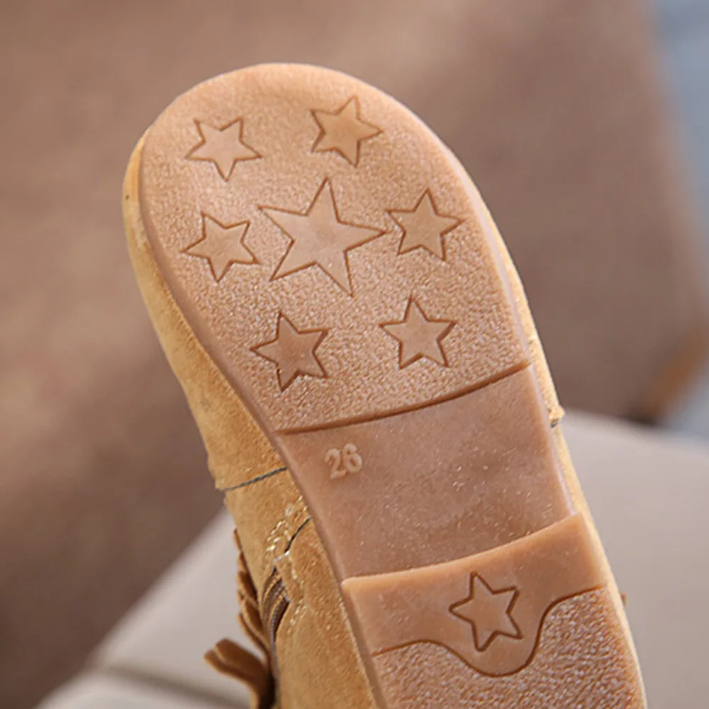 Baby Shoes Boots Newborn Infant Baby Boy Girl Soft Sole Boots Tassels Moccasins Crib Solid Shoes 0-18M