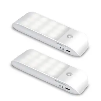 

Motion Sensor Light, [2 Pack] Cupboard Night Light, USB Rechargeable Battery Powered Light with 24 LED, Removable netic Strip