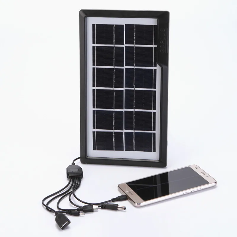 Быстрая зарядка, Солнечная зарядная плата, потащенная пять usb кабель для зарядки, Солнечный мобильный телефон, Аварийная зарядка, экспорт в Африку