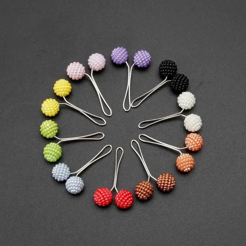 

JAVRICK 12Pcs Muslim Hijab Scarf Safety Pin Clips Pearl Ball Brooch Kit Fashion Jewelry