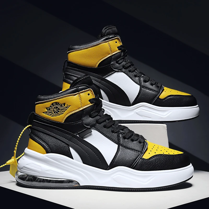 Новое поступление, мужские баскетбольные кроссовки, Ретро стиль, на подушке, высокие кроссовки, брендовая спортивная обувь, Мужская амортизирующая Спортивная обувь Jordan - Цвет: Золотой
