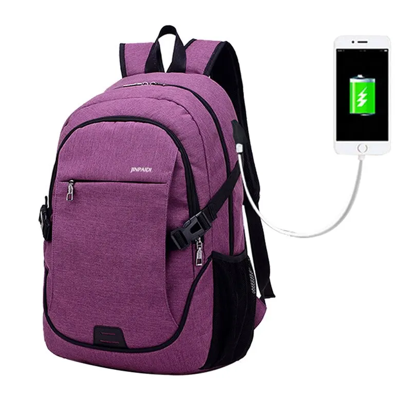 purple Мужской рюкзак, сумка для ноутбука, бренд 15,6 дюймов, ноутбук Mochila, мужской водонепроницаемый рюкзак, школьный рюкзак - Цвет: purple