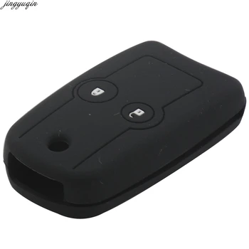 

Jingyuqin Styling Remote Car Key Fob Silicone Case Cover Protector For Honda Accord CRV Odyssey FIT CITY 2 Button Flip Folding