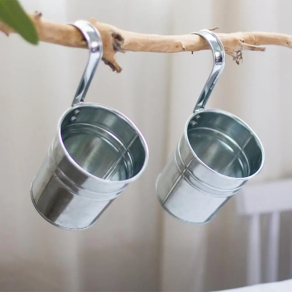 pcs New Flower Hanging Pot Hook Wall Removable Candy Iron Bucket Tin Garden Balcony Succulent Basket realistic | Дом и сад