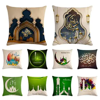 

Desert palace pattern cushion cover moon pattern pillow cover linen car bed chair fashion home decoration pillow case 45x45cm
