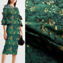 Stile americano verde con oro floreale jacquard brocade fabric per il vestito del cappotto di autunno della molla del jacquard tessuto tecidos panno SP4531