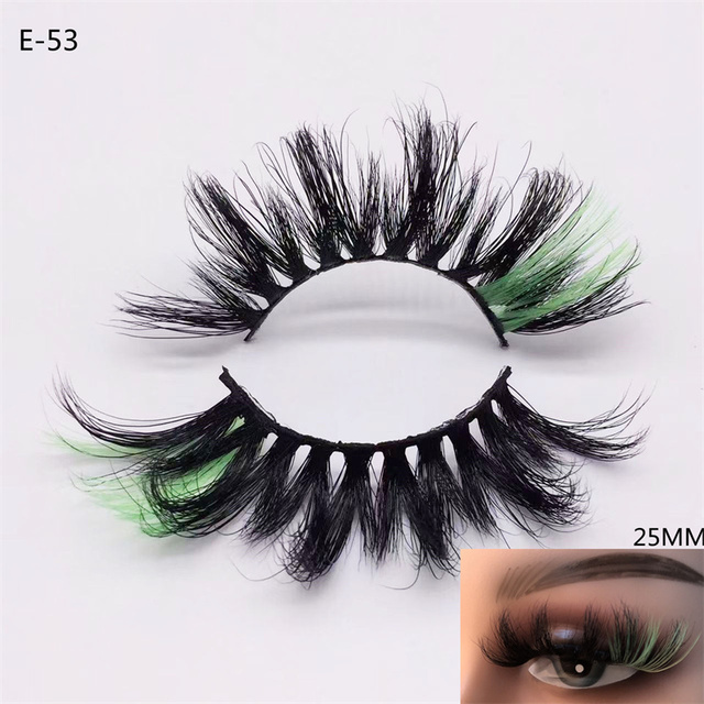 3D Mink Eyelashes Colorful 100% Mink Lashes Mix Color Pink Blue Red White False Eyelashes Fluffy Soft Cilias Vendor