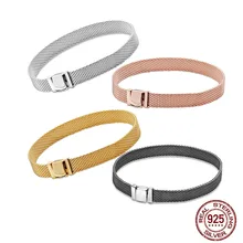 Аутентичный 925 серебряный браслет Reflexions сетчатый Браслет подходит к оригинальным Reflexions браслеты дружбы для женщин Роскошные ювелирные изделия