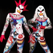 Женский костюм клоуна на Рождество и Хэллоуин, Костюм Танцора, костюм для выступлений, женский и мужской костюм