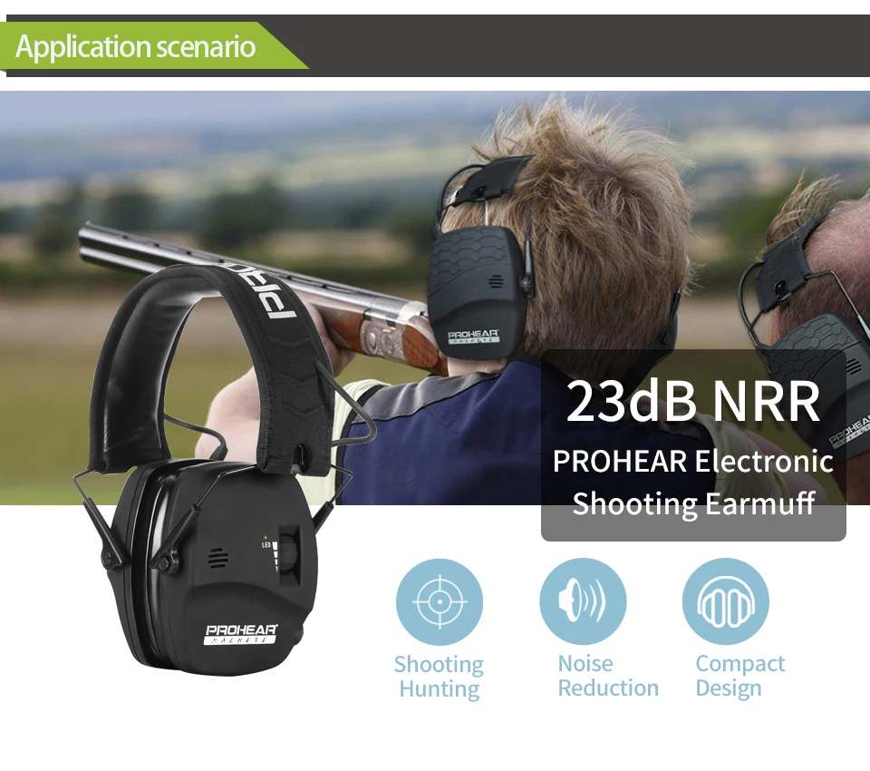 Zohan proteção de ouvido tiro eletrônico amplificação