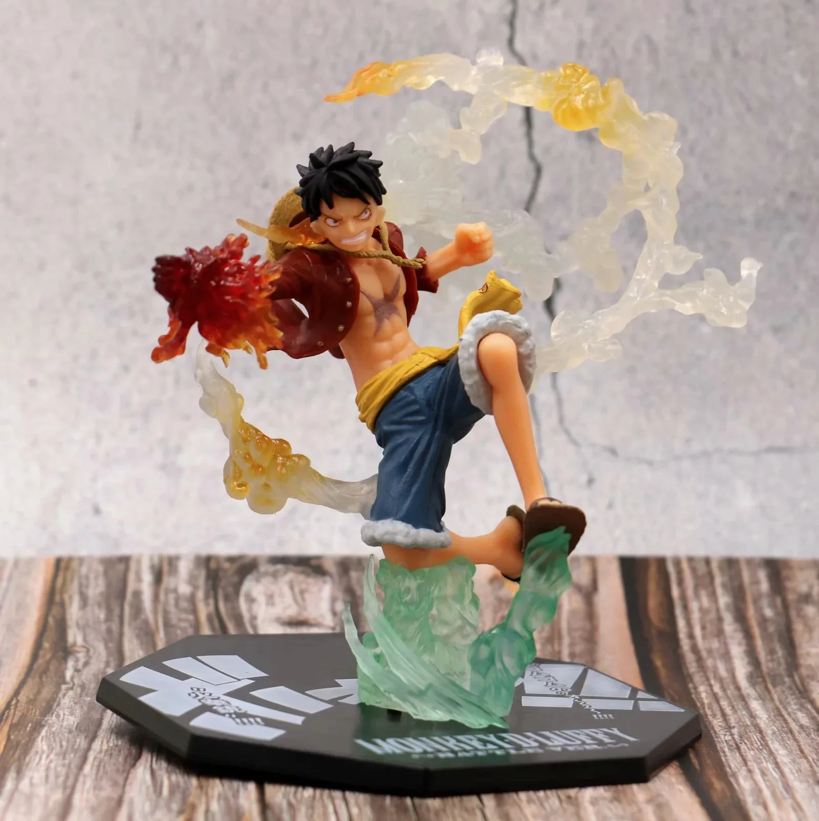 Wolf Anime One Piece Pop Luffy Rubber Fire Fists Punch Gun Fighting Version Boxed Model Garage Kit